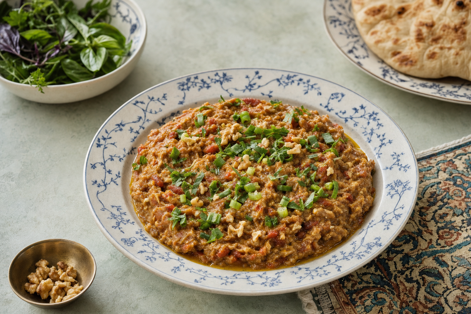Mirza Ghasemi — Rauchig geröstete Auberginen mit Tomaten, Knoblauch und Ei aus Gilan