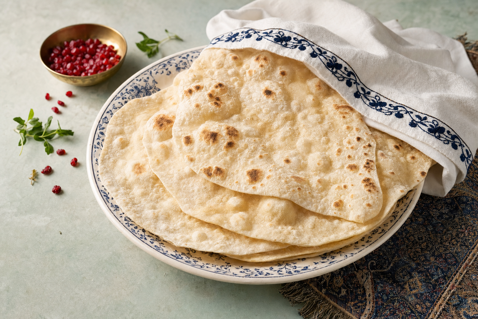 Nan-E Lavash — Dünnes Fladenbrot aus der Pfanne: weich, mit Blasen und schnell gemacht